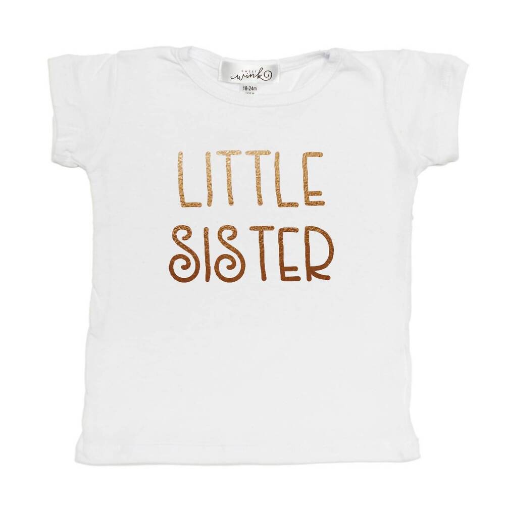 NEW SWEET WINK baby girls little sister t-shirt in white